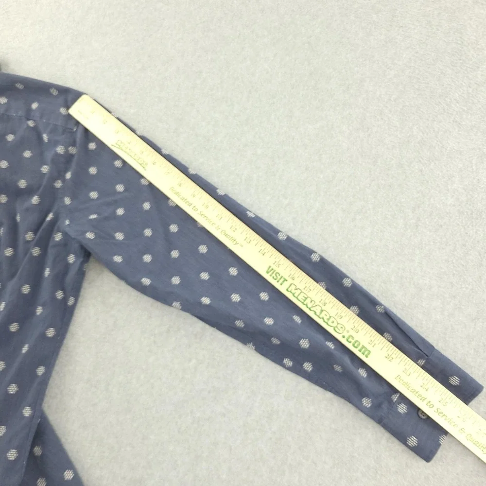 Banana Republic Shirt Mens L Blue Polka Dot Long Sleeve Button Up Grant Fit